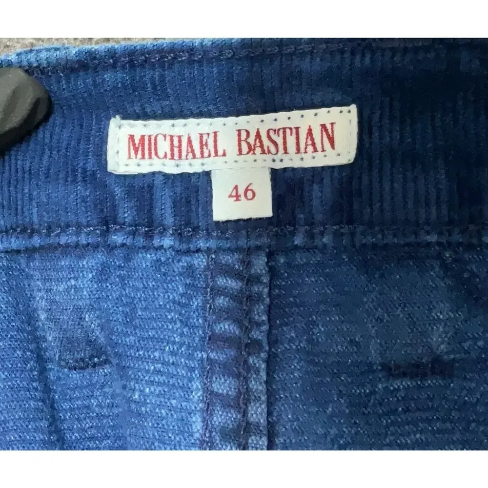 NWT Michael Bastian Blue Corduroy Slim Pants 46 US 30